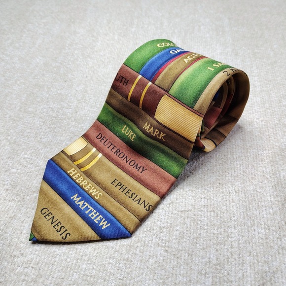 Eagles Wings Novelty Necktie Bible Books Christian Religious Silk Tie - Picture 1 of 4